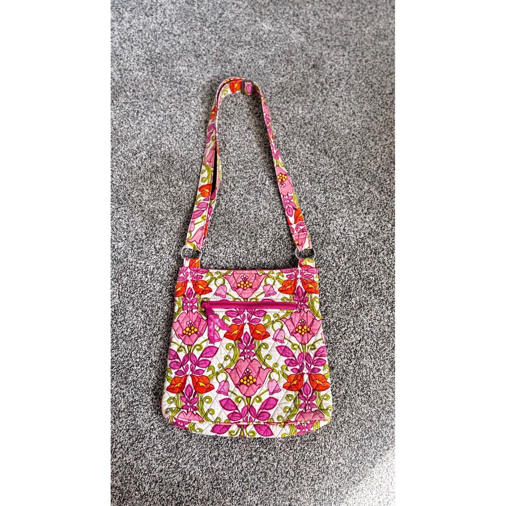 Vera Bradley English Rose Quilted Cotton‎ Crossbody Bag Pink Floral Messenger